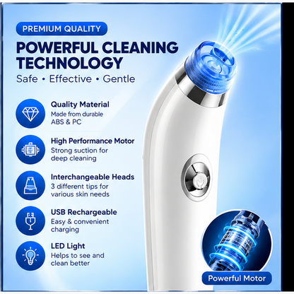 Electric Pore Vacuum Skin Cleaner – 4 in 1 Blackhead Remover, Pore Cleaner & Facial Skin Care Device