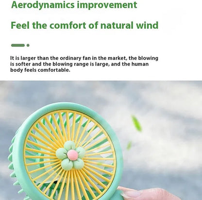 Portable Mini Handheld Fan – Cute Flower Personal Cooling Fan for Travel & Outdoor Use