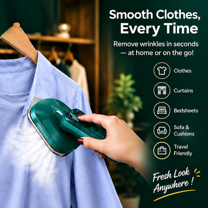 Steam Fresh Portable Steam Iron – Quick Wrinkle Remover & Mini Travel Iron