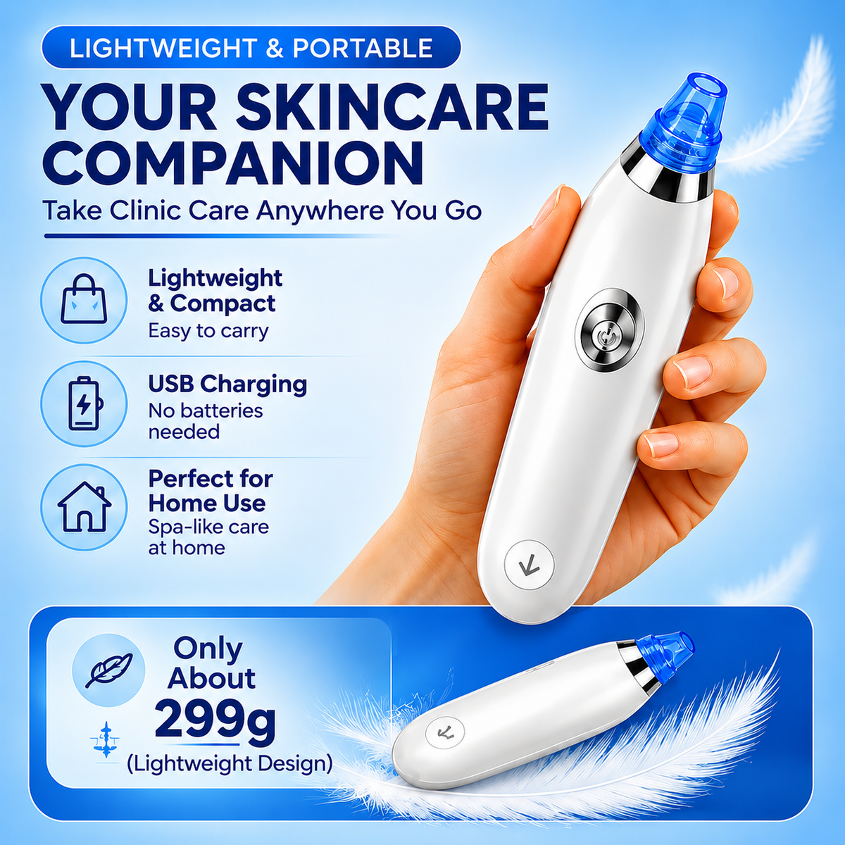 Electric Pore Vacuum Skin Cleaner – 4 in 1 Blackhead Remover, Pore Cleaner & Facial Skin Care Device